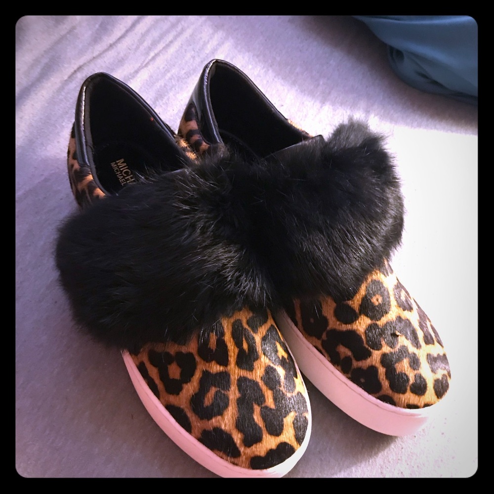 Leopard print michael Kors platform shoes size 9.5